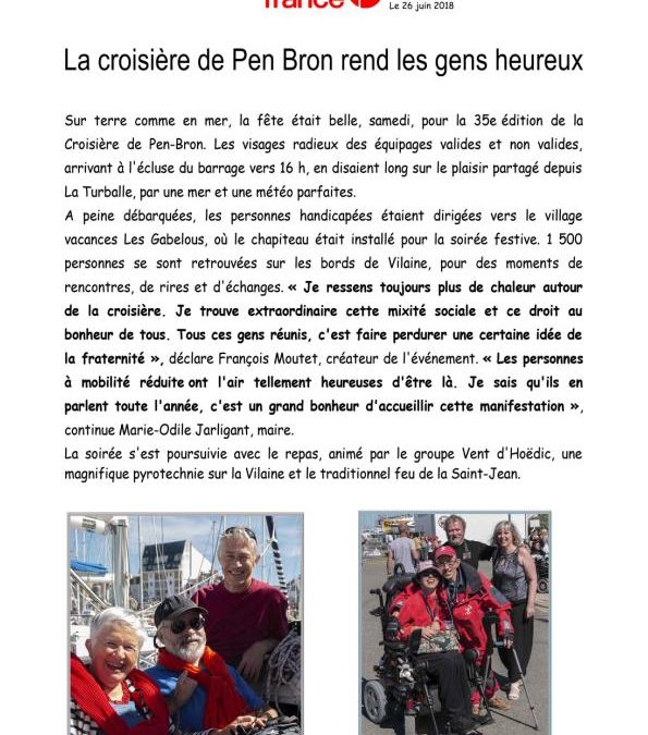 La croisière de Pen Bron rend les gens heureux